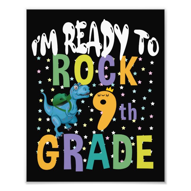 Zurück zur Schule bin ich bereit zum 9. Klasse Din Fotodruck (Vorne)