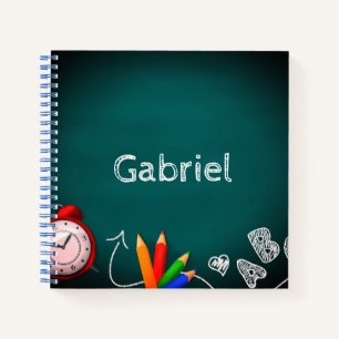 Zurück zur Schule Blackboard Kinder Name schön Notizbuch