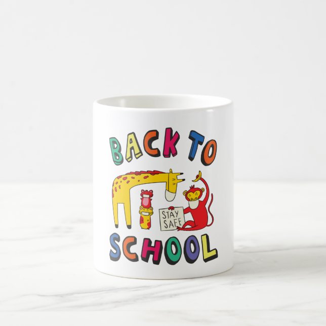 Zurück zur Schule - Bleibe Sicherheit Kaffeetasse (Mittel)