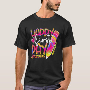 Zurück zur Schule Bleistift Tie Dye Froher Erster  T-Shirt