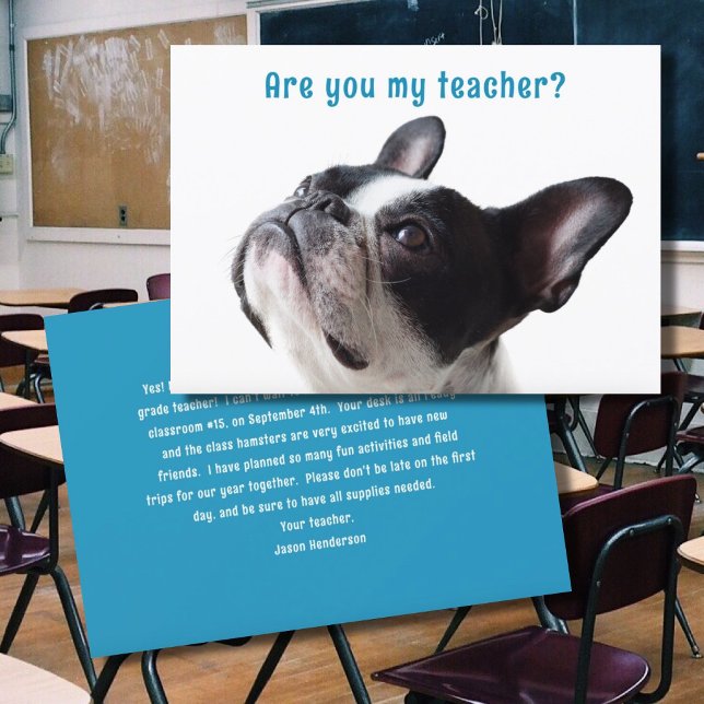 Zurück zur Schule Boston Terrier - Begrüßungskarte Einladung (Von Creator hochgeladen)