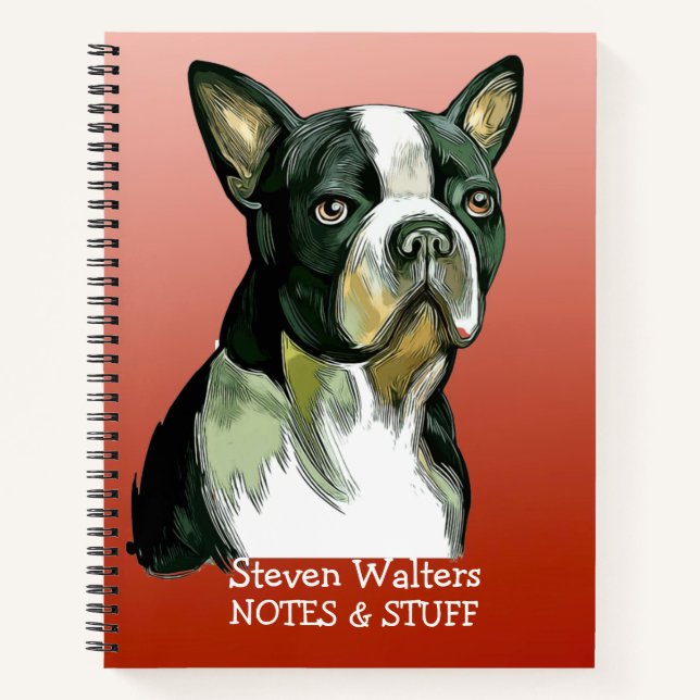 Zurück zur Schule Boston Terrier Notebook Notizbuch (Vorderseite)