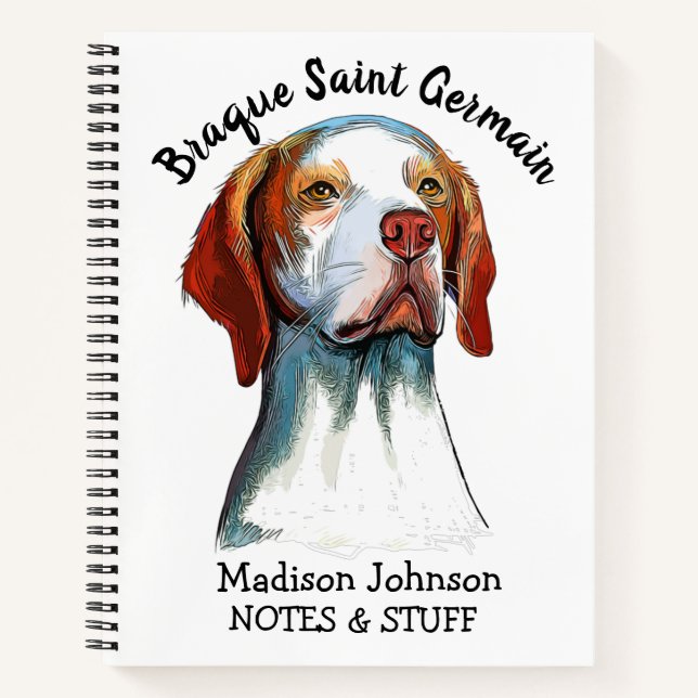 Zurück zur Schule Braque Saint Germain Notebook Notizbuch (Vorderseite)