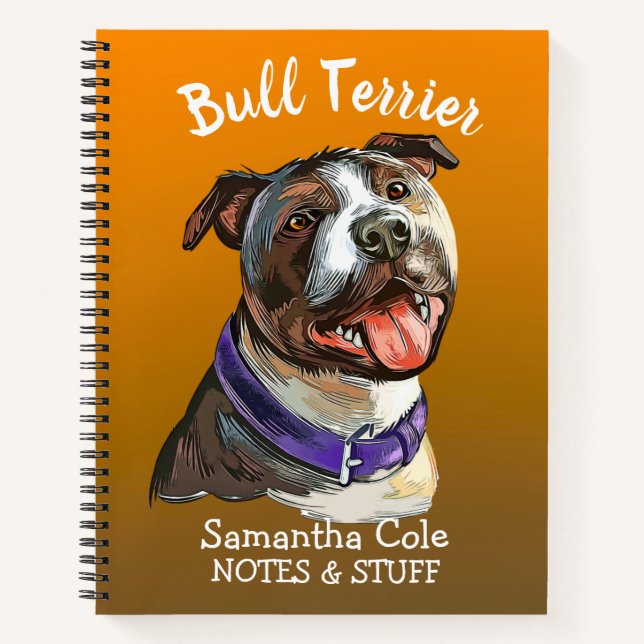 Zurück zur Schule Bull Terrier Notebook Notizbuch (Vorderseite)