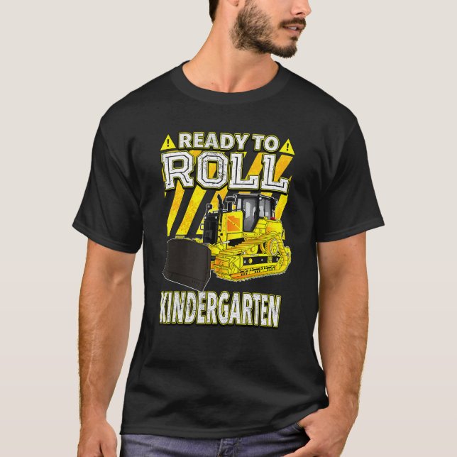 Zurück zur Schule Bulldozer bereit für Kindergart T-Shirt (Vorderseite)