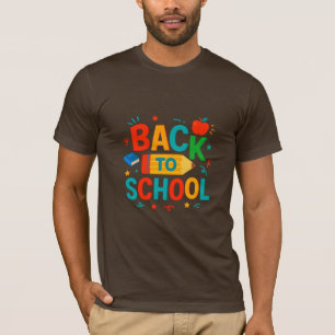 "Zurück zur Schule"-Buntstift- und Apfel-Grafik T-Shirt