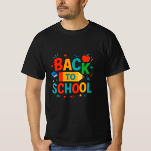 "Zurück zur Schule"-Buntstift- und Apfel-Grafik T-Shirt