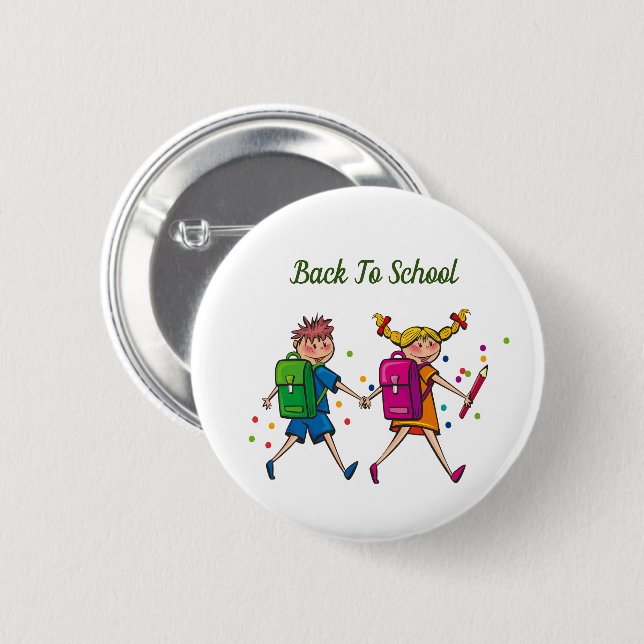 Zurück zur Schule Button (Vorne & Hinten)