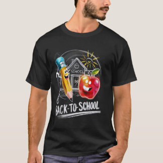 Zurück zur Schule Chalk Lehrerin Funny Kids First  T-Shirt
