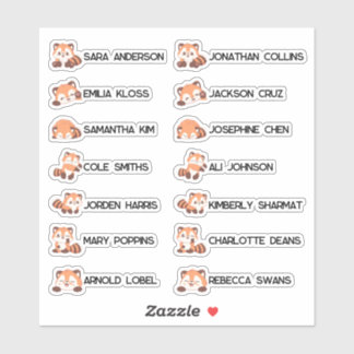 Zurück zur Schule - Clever Foxes Name Stickers Aufkleber