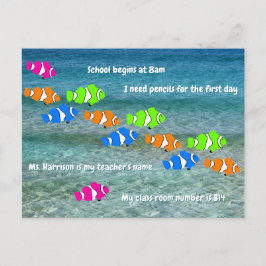 Zurück zur Schule Clownfischfang Willkommen Postkarte