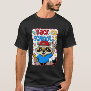 Zurück zur Schule Cooler Waschbär Lustiger erster T-Shirt