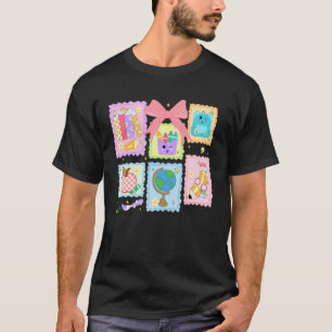 Zurück zur Schule Coquette-Bogen Bleistift Lehrer- T-Shirt
