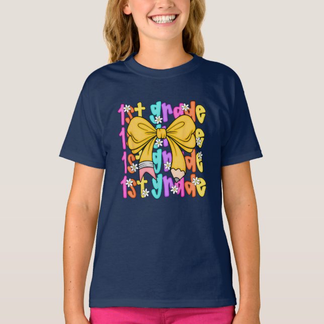 Zurück zur Schule Coquette Bow 1. T-Shirt (Vorderseite)