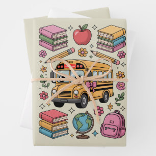 Zurück zur Schule Coquette Lehrerin Kindergarten V Geschenkpapier Set