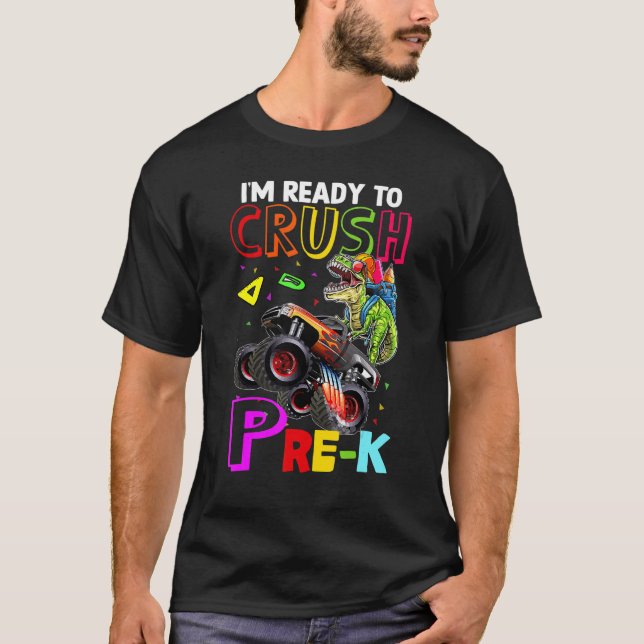 Zurück zur Schule Crush Pre k Dinosaurier Monster  T-Shirt (Vorderseite)