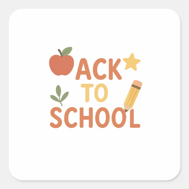 Zurück zur Schule Custom Vinyl Sticker (Vorderseite)