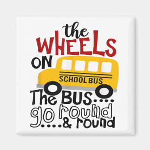 Zurück zur Schule Die RÄDER auf dem BUS-Kleinkind  Magnet