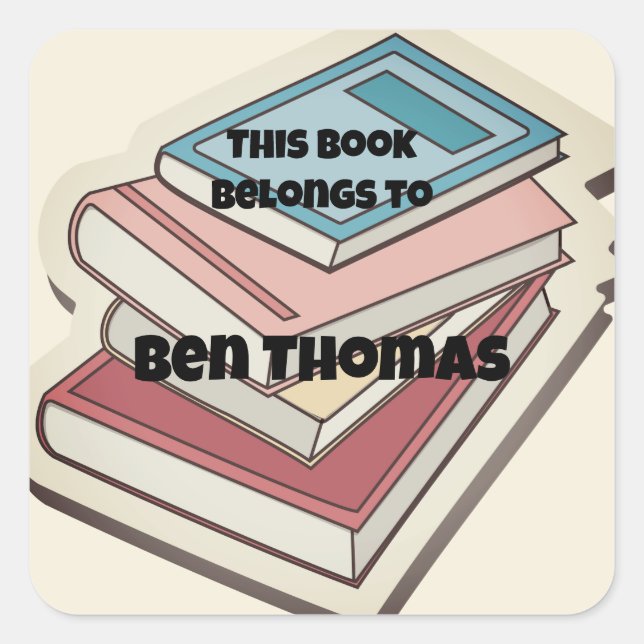 Zurück zur Schule Dieses Buch gehört zum Namen der Quadratischer Aufkleber (Vorderseite)