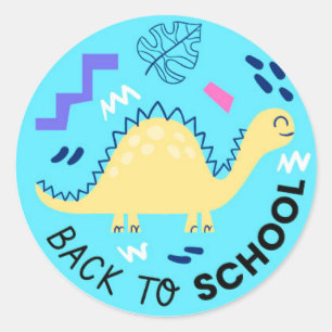 Zurück zur Schule Dinosaur Klassischer Rundaufkleb Runder Aufkleber