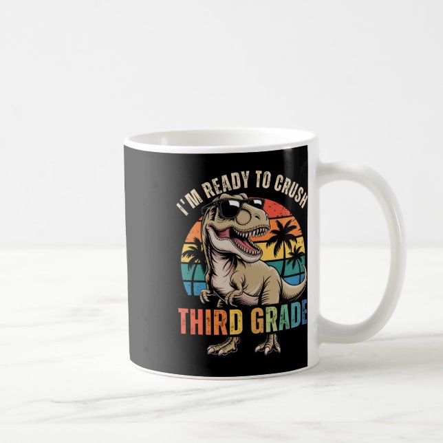 Zurück zur Schule Dinosaurier-Junge Ich bin bereit Kaffeetasse (Rechts)