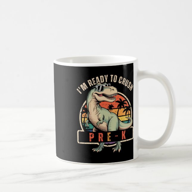 Zurück zur Schule Dinosaurier-Junge Ich bin bereit Kaffeetasse (Rechts)