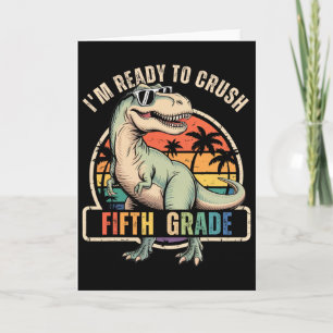 Zurück zur Schule Dinosaurier-Junge Ich bin bereit Karte