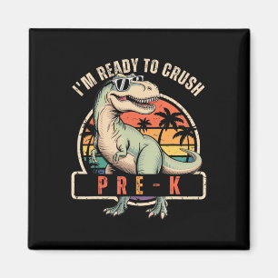 Zurück zur Schule Dinosaurier-Junge Ich bin bereit Magnet