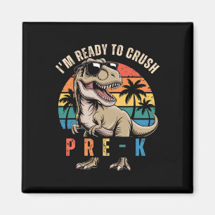 Zurück zur Schule Dinosaurier-Junge Ich bin bereit Magnet