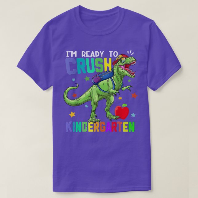 Zurück zur Schule Dinosaurier Jungs bin ich bereit T-Shirt (Design vorne)
