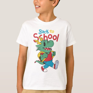 Zurück zur Schule Drachen-Cartoon-T-Shirt-Design T-Shirt
