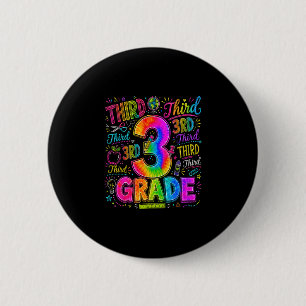 Zurück zur Schule dritte 3. Klasse farbenfrohe Sch Button