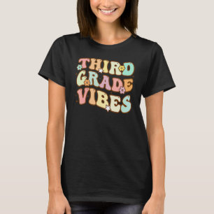 Zurück zur Schule Dritte Klasse Vibes Groovy Retro T-Shirt