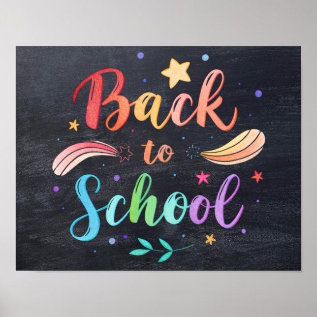 Zurück zur Schule Druckbares Poster Schild (Vorne)