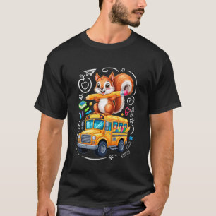 Zurück zur Schule Eichhörnchen Schulbus 100 Tage S T-Shirt