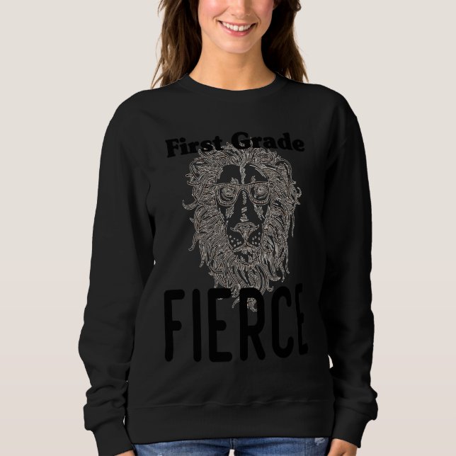 Zurück zur Schule Erste Klasse Furchtloser Löwe lu Sweatshirt (Vorderseite)