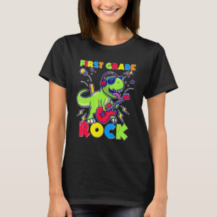 Zurück zur Schule Erste Klasse rockt Dinosaurier s T-Shirt