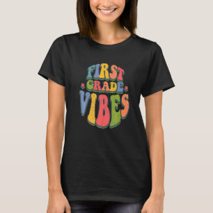 Zurück zur Schule Erste Klasse Vibes Retro Lehrer T-Shirt