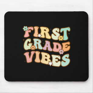 Zurück zur Schule Erste Klasse Vibes Retro Lehreri Mousepad