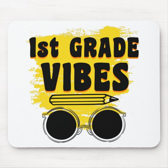 Zurück zur Schule Erste Klasse Vibes Shirt erster  Mousepad (Vorne)