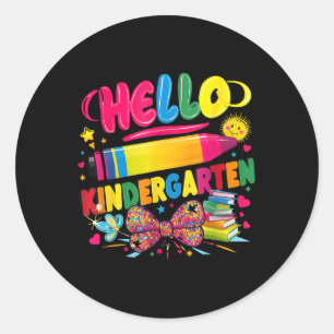 Zurück zur Schule Erster Kindergarten Celebrati Runder Aufkleber