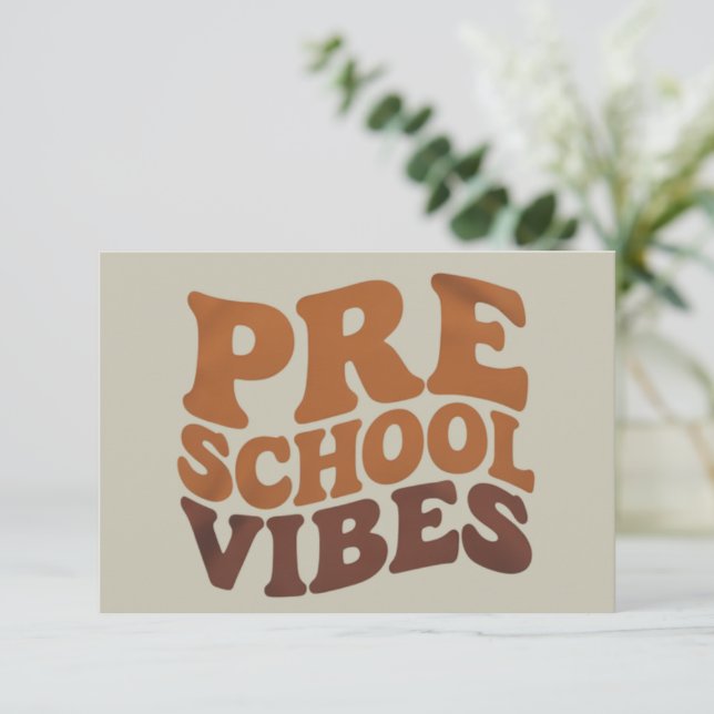 Zurück zur Schule Erster Tag der Vorschulzeit Groo Dankeskarte (Stehend Vorderseite)