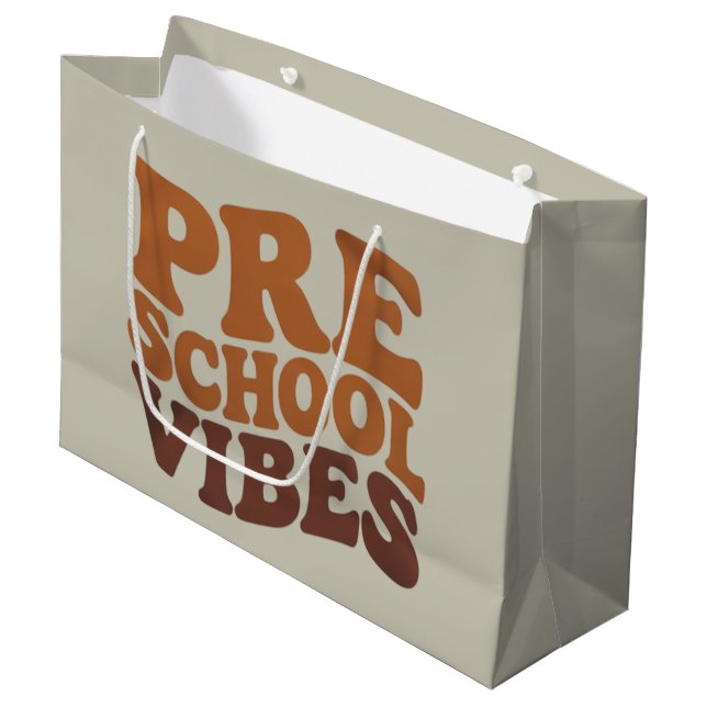 Zurück zur Schule Erster Tag der Vorschulzeit Groo Große Geschenktüte (Vorderseite Schrägansicht)