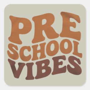 Zurück zur Schule Erster Tag der Vorschulzeit Groo Quadratischer Aufkleber