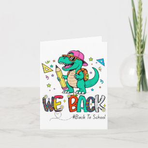 Zurück zur Schule Erster Tag Dinosaurier Lehrer Bo Karte