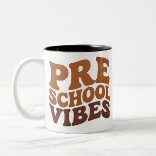 Zurück zur Schule Erster Tag im Vorschulalter Groo Zweifarbige Tasse