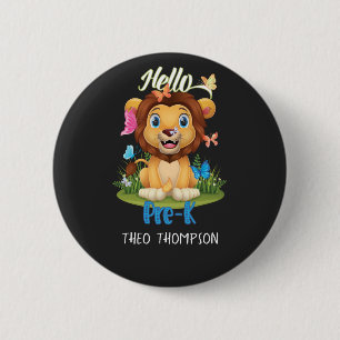 Zurück zur Schule Erster Tag von Pre-K Lion & Butt Button
