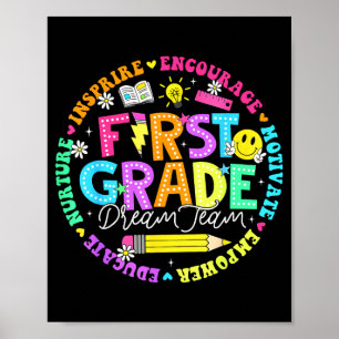 Zurück zur Schule Erstklässler Traumteam Lehrer Ki Poster