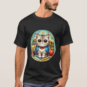 Zurück zur Schule Exotisch Kurzhaar Katze Jungen M T-Shirt