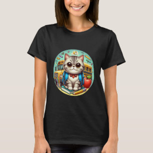 Zurück zur Schule Exotische Kurzhaar Katze Jungen T-Shirt